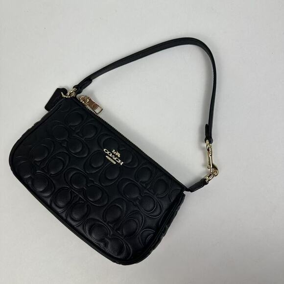 Coach Wristlet Nolita 19 In Signature Leather Embossed C In Black CZ456 NWT - Picture 7 of 9